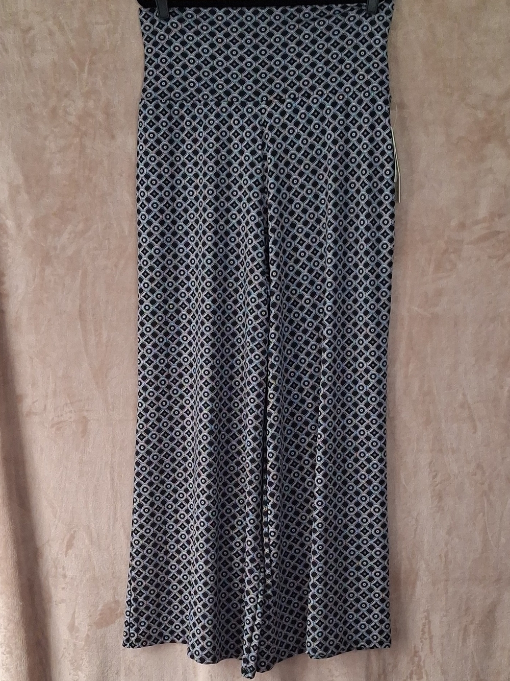 new directions Black & White Wide Leg Geometric Pants